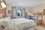 Mammoth Rental Chateau Blanc 30 - 3rd Bedroom has 1 Queen Bed and 1 Set of Bunk Beds